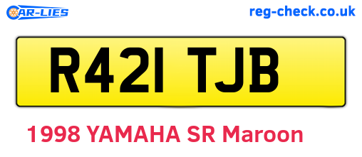 R421TJB are the vehicle registration plates.