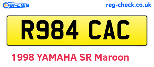 R984CAC are the vehicle registration plates.
