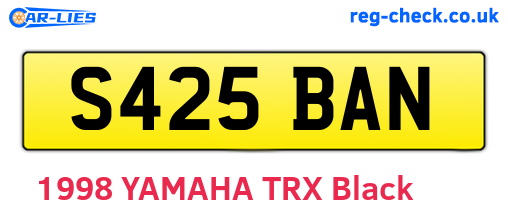 S425BAN are the vehicle registration plates.
