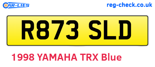 R873SLD are the vehicle registration plates.