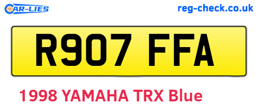R907FFA are the vehicle registration plates.