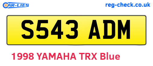 S543ADM are the vehicle registration plates.