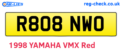 R808NWO are the vehicle registration plates.