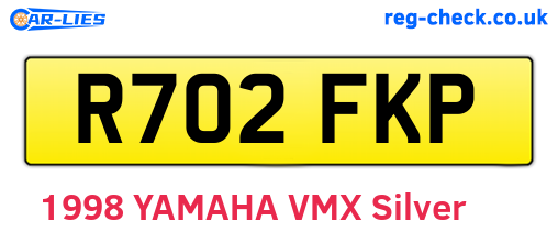 R702FKP are the vehicle registration plates.
