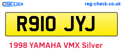 R910JYJ are the vehicle registration plates.