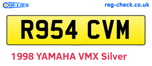 R954CVM are the vehicle registration plates.