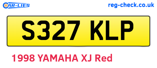 S327KLP are the vehicle registration plates.