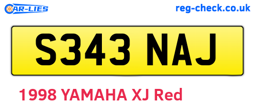 S343NAJ are the vehicle registration plates.