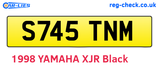 S745TNM are the vehicle registration plates.