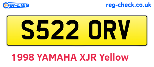 S522ORV are the vehicle registration plates.