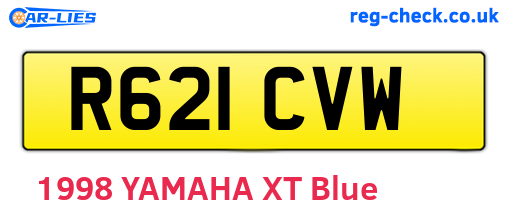 R621CVW are the vehicle registration plates.