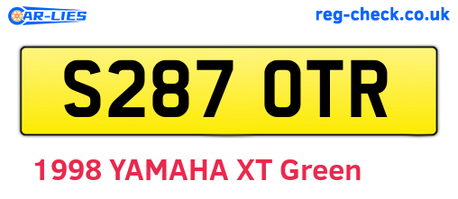 S287OTR are the vehicle registration plates.