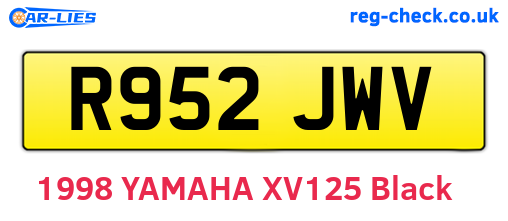 R952JWV are the vehicle registration plates.