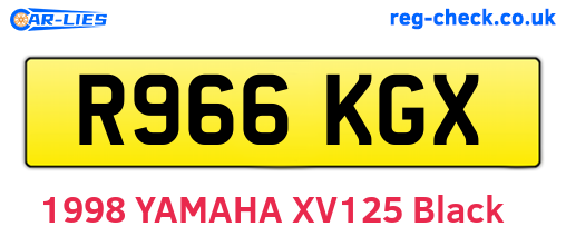 R966KGX are the vehicle registration plates.
