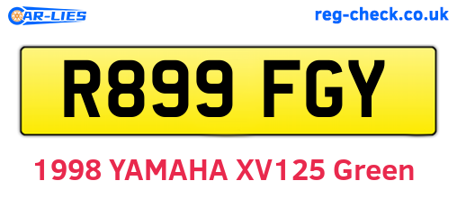 R899FGY are the vehicle registration plates.