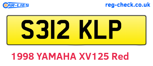 S312KLP are the vehicle registration plates.