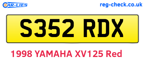 S352RDX are the vehicle registration plates.
