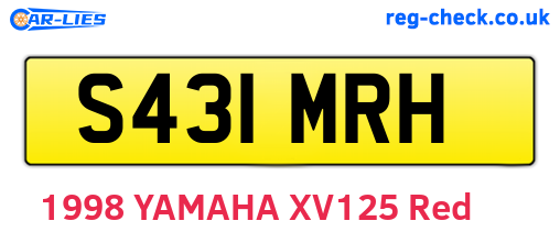 S431MRH are the vehicle registration plates.