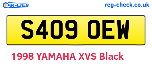 S409OEW are the vehicle registration plates.