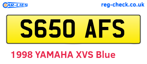 S650AFS are the vehicle registration plates.