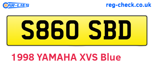 S860SBD are the vehicle registration plates.