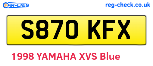 S870KFX are the vehicle registration plates.