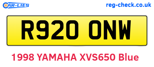 R920ONW are the vehicle registration plates.