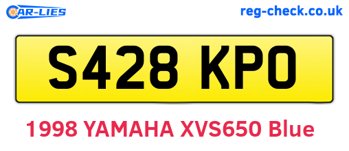 S428KPO are the vehicle registration plates.