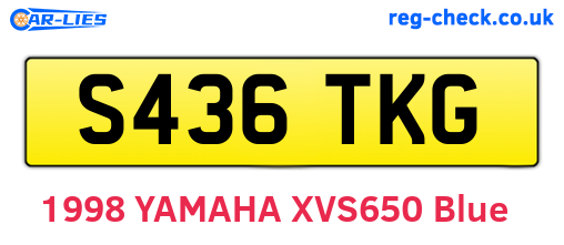S436TKG are the vehicle registration plates.