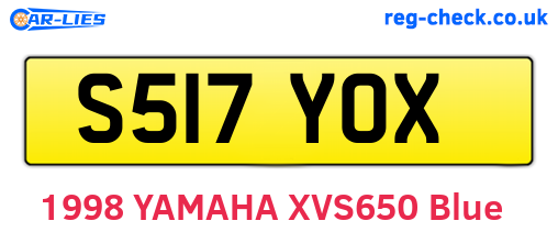 S517YOX are the vehicle registration plates.