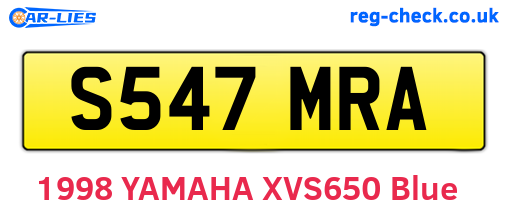 S547MRA are the vehicle registration plates.