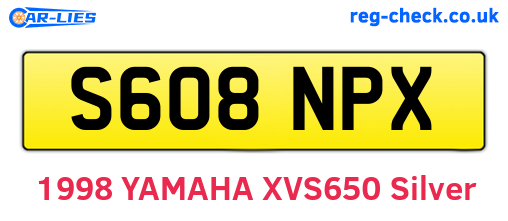 S608NPX are the vehicle registration plates.
