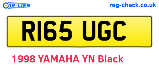 R165UGC are the vehicle registration plates.