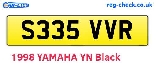 S335VVR are the vehicle registration plates.