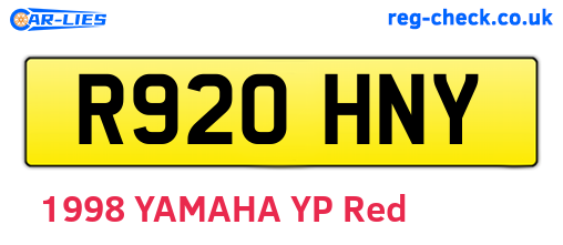 R920HNY are the vehicle registration plates.