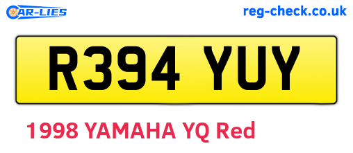 R394YUY are the vehicle registration plates.