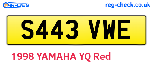S443VWE are the vehicle registration plates.