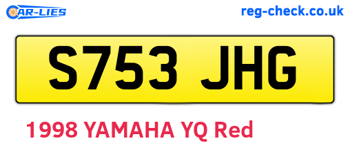 S753JHG are the vehicle registration plates.
