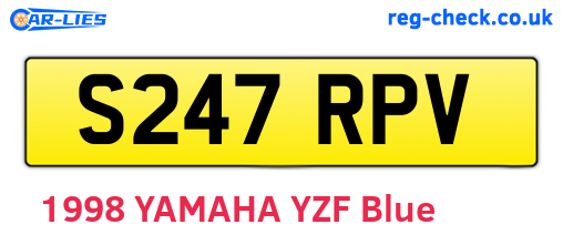 S247RPV are the vehicle registration plates.
