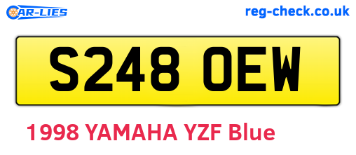 S248OEW are the vehicle registration plates.