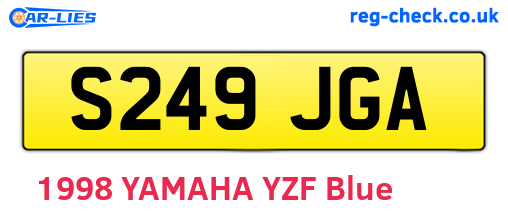 S249JGA are the vehicle registration plates.