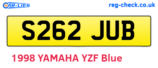 S262JUB are the vehicle registration plates.