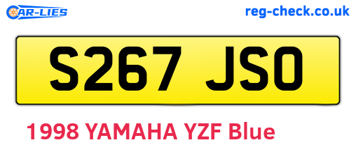 S267JSO are the vehicle registration plates.