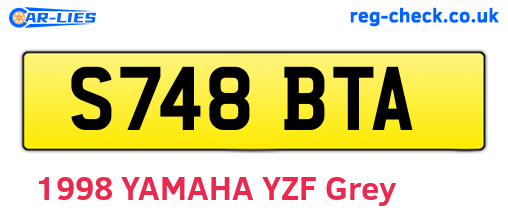 S748BTA are the vehicle registration plates.