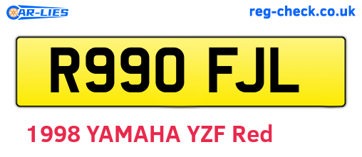 R990FJL are the vehicle registration plates.