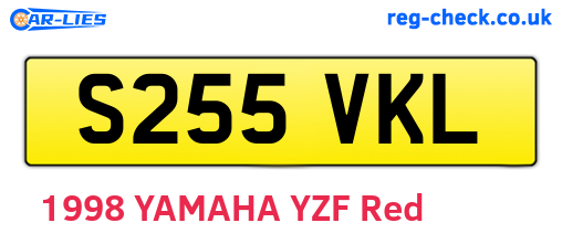 S255VKL are the vehicle registration plates.
