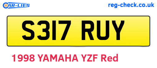 S317RUY are the vehicle registration plates.