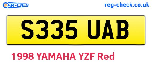 S335UAB are the vehicle registration plates.