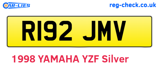 R192JMV are the vehicle registration plates.
