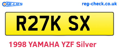 R27KSX are the vehicle registration plates.